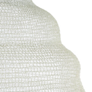 GloboStar® KENTUCKY 01901 Vintage Κρεμαστό Φωτιστικό Οροφής Μονόφωτο 1 x E27 AC220-240V IP20 – Φ80 x Υ110cm – Μπεζ Εκρού Μεταλλικό Πλέγμα