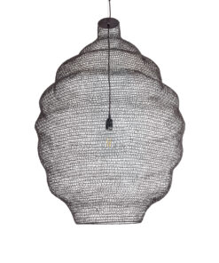 GloboStar® KENTUCKY 01902 Vintage Κρεμαστό Φωτιστικό Οροφής Μονόφωτο 1 x E27 AC220-240V IP20 – Φ80 x Υ110cm – Σκούρο Καφέ Μεταλλικό Πλέγμα