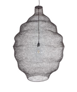 GloboStar® KENTUCKY 01902 Vintage Κρεμαστό Φωτιστικό Οροφής Μονόφωτο 1 x E27 AC220-240V IP20 – Φ80 x Υ110cm – Σκούρο Καφέ Μεταλλικό Πλέγμα