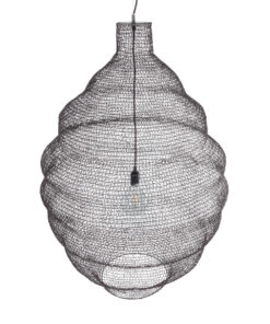 GloboStar® KENTUCKY 01902 Vintage Κρεμαστό Φωτιστικό Οροφής Μονόφωτο 1 x E27 AC220-240V IP20 – Φ80 x Υ110cm – Σκούρο Καφέ Μεταλλικό Πλέγμα