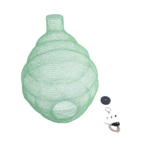 GloboStar® KENTUCKY 01903 Vintage Κρεμαστό Φωτιστικό Οροφής Μονόφωτο 1 x E27 AC220-240V IP20 – Φ80 x Υ110cm – Τιρκουάζ Μεταλλικό Πλέγμα