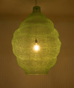 GloboStar® KENTUCKY 01903 Vintage Κρεμαστό Φωτιστικό Οροφής Μονόφωτο 1 x E27 AC220-240V IP20 – Φ80 x Υ110cm – Τιρκουάζ Μεταλλικό Πλέγμα