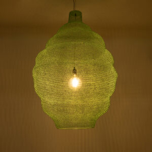 GloboStar® KENTUCKY 01903 Vintage Κρεμαστό Φωτιστικό Οροφής Μονόφωτο 1 x E27 AC220-240V IP20 – Φ80 x Υ110cm – Τιρκουάζ Μεταλλικό Πλέγμα