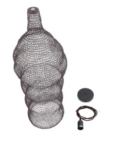 GloboStar® KENTUCKY 01905 Vintage Κρεμαστό Φωτιστικό Οροφής Μονόφωτο 1 x E27 AC220-240V IP20 – Φ30 x Υ80cm – Σκούρο Καφέ Μεταλλικό Πλέγμα