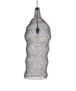 GloboStar® KENTUCKY 01905 Vintage Κρεμαστό Φωτιστικό Οροφής Μονόφωτο 1 x E27 AC220-240V IP20 – Φ30 x Υ80cm – Σκούρο Καφέ Μεταλλικό Πλέγμα