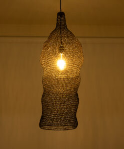 GloboStar® KENTUCKY 01905 Vintage Κρεμαστό Φωτιστικό Οροφής Μονόφωτο 1 x E27 AC220-240V IP20 – Φ30 x Υ80cm – Σκούρο Καφέ Μεταλλικό Πλέγμα