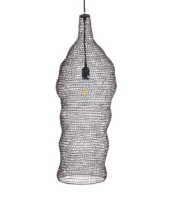 GloboStar® KENTUCKY 01905 Vintage Κρεμαστό Φωτιστικό Οροφής Μονόφωτο 1 x E27 AC220-240V IP20 – Φ30 x Υ80cm – Σκούρο Καφέ Μεταλλικό Πλέγμα