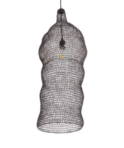 GloboStar® KENTUCKY 01905 Vintage Κρεμαστό Φωτιστικό Οροφής Μονόφωτο 1 x E27 AC220-240V IP20 – Φ30 x Υ80cm – Σκούρο Καφέ Μεταλλικό Πλέγμα