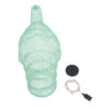 GloboStar® KENTUCKY 01906 Vintage Κρεμαστό Φωτιστικό Οροφής Μονόφωτο 1 x E27 AC220-240V IP20 – Φ30 x Υ80cm – Τιρκουάζ Μεταλλικό Πλέγμα