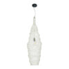 GloboStar® KENTUCKY 01907 Vintage Κρεμαστό Φωτιστικό Οροφής Μονόφωτο 1 x E27 AC220-240V IP20 – Φ30 x Υ105cm – Μπεζ Εκρού Μεταλλικό Πλέγμα