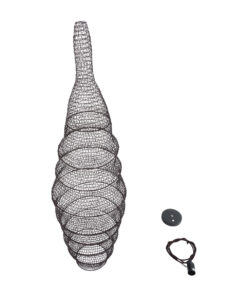 GloboStar® KENTUCKY 01908 Vintage Κρεμαστό Φωτιστικό Οροφής Μονόφωτο 1 x E27 AC220-240V IP20 – Φ30 x Υ105cm – Σκούρο Καφέ Μεταλλικό Πλέγμα