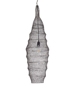 GloboStar® KENTUCKY 01908 Vintage Κρεμαστό Φωτιστικό Οροφής Μονόφωτο 1 x E27 AC220-240V IP20 – Φ30 x Υ105cm – Σκούρο Καφέ Μεταλλικό Πλέγμα