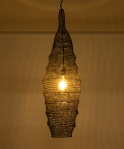 GloboStar® KENTUCKY 01908 Vintage Κρεμαστό Φωτιστικό Οροφής Μονόφωτο 1 x E27 AC220-240V IP20 – Φ30 x Υ105cm – Σκούρο Καφέ Μεταλλικό Πλέγμα