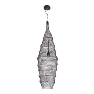 GloboStar® KENTUCKY 01908 Vintage Κρεμαστό Φωτιστικό Οροφής Μονόφωτο 1 x E27 AC220-240V IP20 – Φ30 x Υ105cm – Σκούρο Καφέ Μεταλλικό Πλέγμα