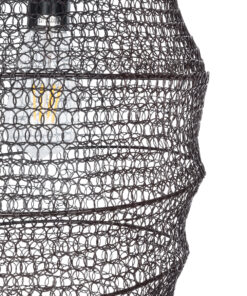 GloboStar® KENTUCKY 01908 Vintage Κρεμαστό Φωτιστικό Οροφής Μονόφωτο 1 x E27 AC220-240V IP20 – Φ30 x Υ105cm – Σκούρο Καφέ Μεταλλικό Πλέγμα