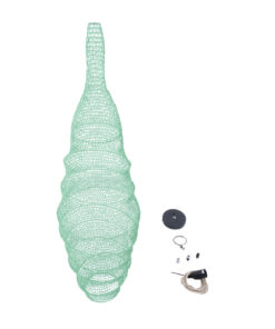 GloboStar® KENTUCKY 01909 Vintage Κρεμαστό Φωτιστικό Οροφής Μονόφωτο 1 x E27 AC220-240V IP20 – Φ30 x Υ105cm – Τιρκουάζ Μεταλλικό Πλέγμα