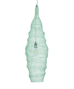 GloboStar® KENTUCKY 01909 Vintage Κρεμαστό Φωτιστικό Οροφής Μονόφωτο 1 x E27 AC220-240V IP20 – Φ30 x Υ105cm – Τιρκουάζ Μεταλλικό Πλέγμα