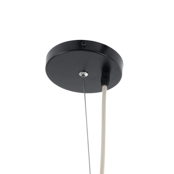 GloboStar® KENTUCKY 01910 Vintage Κρεμαστό Φωτιστικό Οροφής Μονόφωτο 1 x E27 AC220-240V IP20 – Φ40 x Υ80cm – Μπεζ Μεταλλικό με Μπαμπού Πλέγμα