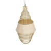 GloboStar® KENTUCKY 01910 Vintage Κρεμαστό Φωτιστικό Οροφής Μονόφωτο 1 x E27 AC220-240V IP20 – Φ40 x Υ80cm – Μπεζ Μεταλλικό με Μπαμπού Πλέγμα