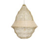 GloboStar® KENTUCKY 01911 Vintage Κρεμαστό Φωτιστικό Οροφής Μονόφωτο 1 x E27 AC220-240V IP20 – Φ60 x Υ80cm – Μπεζ Μεταλλικό με Μπαμπού Πλέγμα
