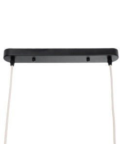 GloboStar® FISH 01927 Μοντέρνο Κρεμαστό Φωτιστικό Οροφής 2 x E27 AC 220-240V IP20 – Μ130 x Π42 x Υ42cm – Μπεζ Ξύλινο Πλέγμα