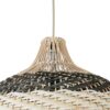 GloboStar® BARBADOS 01946 Boho Κρεμαστό Φωτιστικό Οροφής Μονόφωτο 1 x E27 AC220-240V IP20 – Φ40 x Υ34cm – Μπεζ – Χακί Ξύλινο Πλέγμα Καμπάνα – 5 Χρόνια Εγγύηση
