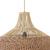 GloboStar® PANAMA 01953 Boho Κρεμαστό Φωτιστικό Οροφής Μονόφωτο 1 x E27 AC220-240V IP20 – Φ60 x Υ60cm – Μπεζ – Καφέ Ξύλινο Πλέγμα Καμπάνα – 5 Χρόνια Εγγύηση