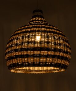 GloboStar® JAMAICA 01954 Boho Κρεμαστό Φωτιστικό Οροφής Μονόφωτο 1 x E27 AC220-240V IP20 – Φ40 x Υ37cm – Μπεζ – Χακί Ξύλινο Πλέγμα Καμπάνα – 5 Χρόνια Εγγύηση