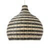 GloboStar® JAMAICA 01954 Boho Κρεμαστό Φωτιστικό Οροφής Μονόφωτο 1 x E27 AC220-240V IP20 – Φ40 x Υ37cm – Μπεζ – Χακί Ξύλινο Πλέγμα Καμπάνα – 5 Χρόνια Εγγύηση