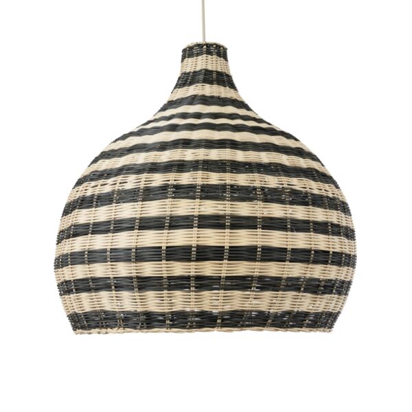 GloboStar® JAMAICA 01954 Boho Κρεμαστό Φωτιστικό Οροφής Μονόφωτο 1 x E27 AC220-240V IP20 – Φ40 x Υ37cm – Μπεζ – Χακί Ξύλινο Πλέγμα Καμπάνα – 5 Χρόνια Εγγύηση