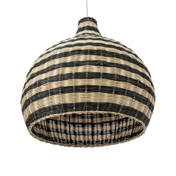 GloboStar® JAMAICA 01954 Boho Κρεμαστό Φωτιστικό Οροφής Μονόφωτο 1 x E27 AC220-240V IP20 – Φ40 x Υ37cm – Μπεζ – Χακί Ξύλινο Πλέγμα Καμπάνα – 5 Χρόνια Εγγύηση