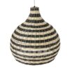 GloboStar® JAMAICA 01954 Boho Κρεμαστό Φωτιστικό Οροφής Μονόφωτο 1 x E27 AC220-240V IP20 – Φ40 x Υ37cm – Μπεζ – Χακί Ξύλινο Πλέγμα Καμπάνα – 5 Χρόνια Εγγύηση