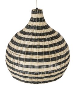 GloboStar® JAMAICA 01954 Boho Κρεμαστό Φωτιστικό Οροφής Μονόφωτο 1 x E27 AC220-240V IP20 – Φ40 x Υ37cm – Μπεζ – Χακί Ξύλινο Πλέγμα Καμπάνα – 5 Χρόνια Εγγύηση