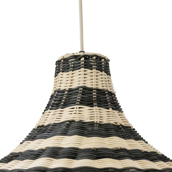 GloboStar® JAMAICA 01954 Boho Κρεμαστό Φωτιστικό Οροφής Μονόφωτο 1 x E27 AC220-240V IP20 – Φ40 x Υ37cm – Μπεζ – Χακί Ξύλινο Πλέγμα Καμπάνα – 5 Χρόνια Εγγύηση