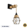 GloboStar® BELLARIVA 01961 Boho Φωτιστικό Τοίχου – Απλίκα Μονόφωτο 1 x E27 AC 220-240V IP20 – Μ10 x Π30 x Υ43cm – Μαύρο Μεταλλικό με Ξύλο και Μπεζ Σχοινί Πλεγμα – 5 Χρόνια Εγγύηση