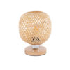 GloboStar® KERRY 01981 Μοντέρνο Επιτραπέζιο Φωτιστικό Πορτατίφ Μονόφωτο 1 x E27 AC220-240V IP20 – Φ18 x Υ25cm – Μπεζ Ξύλινο Μπαμπού Πλέγμα