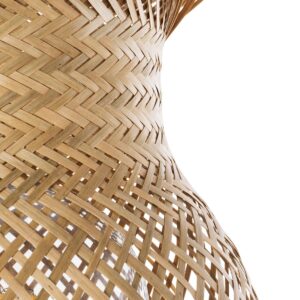 GloboStar® POPPY 01984 Boho Επιδαπέδιο Φωτιστικό Μονόφωτο 1 x E27 IP20 Μπεζ Ξύλο – Μ58 x Π58 x Υ168cm