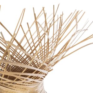 GloboStar® POPPY 01984 Boho Επιδαπέδιο Φωτιστικό Μονόφωτο 1 x E27 IP20 Μπεζ Ξύλο – Μ58 x Π58 x Υ168cm