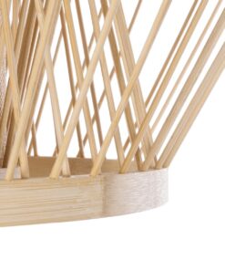 GloboStar® POPPY 01985 Boho Επιδαπέδιο Φωτιστικό Μονόφωτο 1 x E27 IP20 Μπεζ Ξύλο – Μ58 x Π58 x Υ151cm