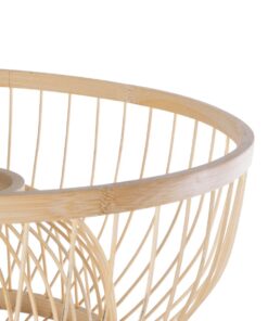 GloboStar® POPPY 01986 Boho Επιδαπέδιο Φωτιστικό Μονόφωτο 1 x E27 IP20 Μπεζ Ξύλο – Μ58 x Π58 x Υ141cm