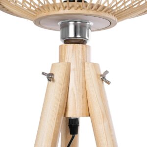 GloboStar® POPPY 01986 Boho Επιδαπέδιο Φωτιστικό Μονόφωτο 1 x E27 IP20 Μπεζ Ξύλο – Μ58 x Π58 x Υ141cm