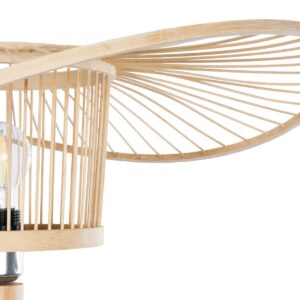 GloboStar® POPPY 01987 Boho Επιδαπέδιο Φωτιστικό Μονόφωτο 1 x E27 IP20 Μπεζ Ξύλο – Μ58 x Π58 x Υ138cm