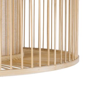 GloboStar® POPPY 01988 Boho Επιδαπέδιο Φωτιστικό Μονόφωτο 1 x E27 IP20 Μπεζ Ξύλο – Μ58 x Π58 x Υ145.5cm