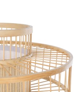 GloboStar® POPPY 01989 Boho Επιδαπέδιο Φωτιστικό Μονόφωτο 1 x E27 IP20 Μπεζ Ξύλο – Μ58 x Π58 x Υ149cm