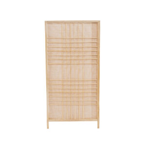 GloboStar® JUNIE 01997 Boho Επιτραπέζιο Φωτιστικό Πορτατίφ Μονόφωτο 1 x E27 AC220-240V IP20 – Μ20 x Π20 x Υ40cm – Μπεζ Ύφασμα με Μπεζ Ξύλινο Μπαμπού Πλέγμα