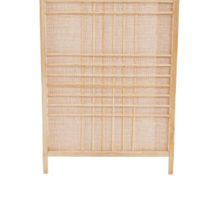 GloboStar® JUNIE 01997 Boho Επιτραπέζιο Φωτιστικό Πορτατίφ Μονόφωτο 1 x E27 AC220-240V IP20 – Μ20 x Π20 x Υ40cm – Μπεζ Ύφασμα με Μπεζ Ξύλινο Μπαμπού Πλέγμα