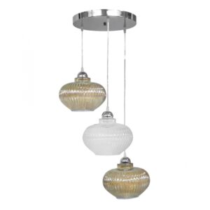 RIGATO/3L PENDEL NIKEL-2-COLOUR  ΚΡΕΜΑΣΤΟ ΑΝΙΣΟΠΕΔΟ ΓΥΑΛΙΝΟ Heronia – 02-0352