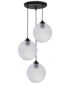 Κρεμαστό φωτιστικό ανισόπεδο 5010/3 BL-TRANSPARANTE ΓΥΑΛΙΝΟ Heronia – 02-0360