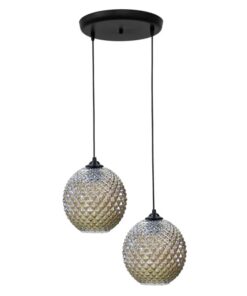 Κρεμαστό φωτιστικό ανισόπεδο 5010/2 BL-FUME ΓΥΑΛΙΝΟ Heronia – 02-0363