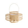 GloboStar® SORENIA 02003 Boho Επιδαπέδιο Φωτιστικό Μονόφωτο 1 x E27 AC220-240V IP20 – Φ48 x Υ27cm – Μπεζ Ξύλινο Μπαμπού Πλέγμα – 5 Χρόνια Εγγύηση